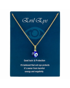 Fashion Bead With Eye Stainless Steel Pendant Necklace Colorza-Gold Color-01