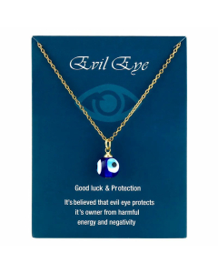 Fashion Bead With Eye Stainless Steel Pendant Necklace Colorza