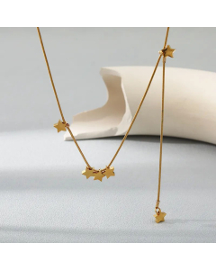 Fashion Tassel Star Stainless Steel Gold Plated Pendant Necklace Colorza 