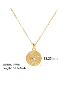 Modern Style Round Heart Shape Stainless Steel Plating Chain Pendant Necklace