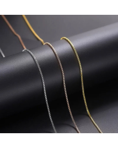 Plain Solid Color Box Chain  Stainless Steel Plating Necklace Colorza