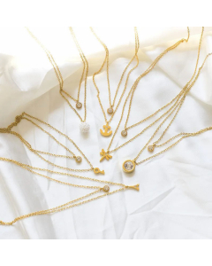 Modern Style Layered Cross Four Leaf Clover Flower Stainless Steel Rhinestones Inlaid Necklaces