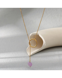 Fashion Gold Plated Heart Shape Stainless Steel Pendant Necklace Colorza