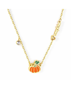 Double Chain Pastoral Pumpkin Car Watermelon Stainless Steel Pendant Necklace
