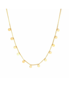 Minimalism Round Star Moon Stainless Steel Plating Necklace Colorza-Gold Color-01