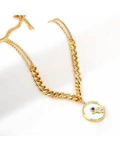Fashion Layered Universe Astronaut Stainless Steel Artificial Rhinestones Artificial Pearls Necklaces