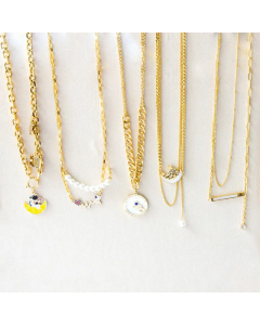 Fashion Layered Universe Astronaut Stainless Steel Artificial Rhinestones Artificial Pearls Necklaces