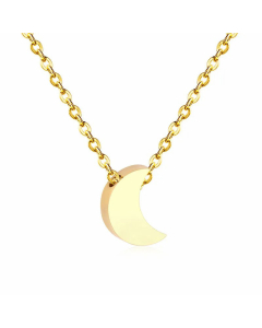 Fashion Star Moon Heart Shape Pendant Stainless Steel Necklace Colorza-Gold Color-01