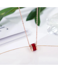 Classic Slim Waist Pendent Titanium Steel Zircon Pendant Necklace