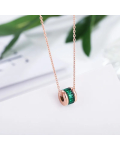 Classic Slim Waist Pendent Titanium Steel Zircon Pendant Necklace