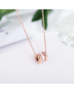 Classic Slim Waist Pendent Titanium Steel Zircon Pendant Necklace