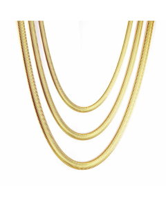 Plain Solid Color Flat Snake Chain Stainless Steel Plating Necklace