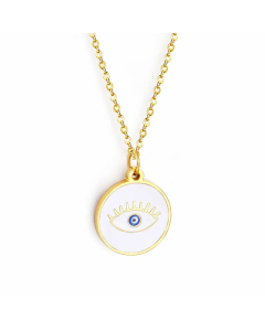 Fashion Plating Devil's Eye Hand Of Fatima Stainless Steel Pendant Necklace