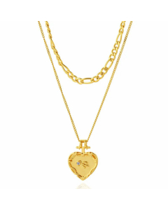 Fashion Plating Layered Heart Shape Titanium Steel Necklaces Colorza