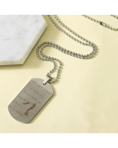 Casula Letter Tag Plaing Stainless Steel Laser Necklace Colorza