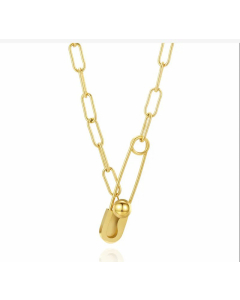 Fashion Solid Color Pin Stainless Steel Plating Necklace Colorza