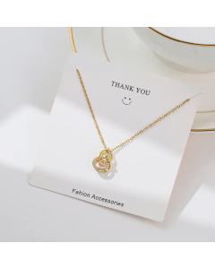 Niche Smart Gourd Padlock Pendant Stainless Steel Plating Zircon Inlaid Necklace Colorza