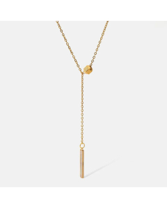 Fashion Tassel Gold Plated Inlay Shell Solid Color Stainless Steel Pendant Necklace Colorza