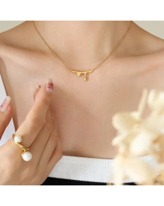Simple Style Gold Plated Geometric Titanium Steel Necklace
