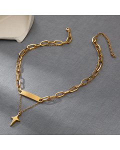 Daily Star Stainless Steel Gold Plated Pendant Necklace Colorza
