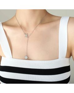 Fashion Round Bird Titanium Steel Pendent Necklace Colorza