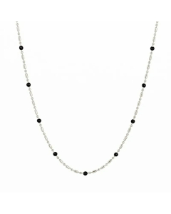 Fashion Colorful Beads Stainless Steel Plating Necklace Bracelet Colorza-Steel Color-01-Black
