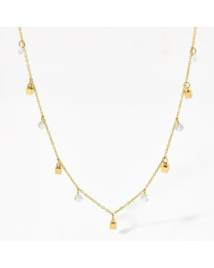 Vacation Geometric Stainless Steel Plating Necklace Colorza -Gold Color-White