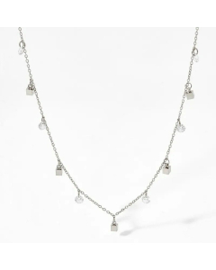 Vacation Geometric Stainless Steel Plating Necklace Colorza -Steel Color-White