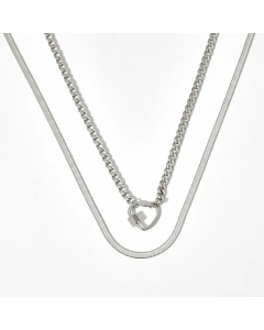 Simple Style Plating Layered Heart Shape Stainless Steel Necklaces Colorza