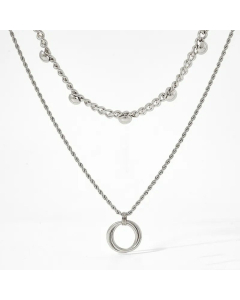 Minimalism Circle Pendent Stainless Steel Plating Layered Necklaces Colorza