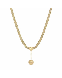 Minimalism Solid Color Ball Pendent Titanium Steel Plating Necklace Colorza