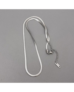 Plain Flat Solid Color Snake Chain Titanium Steel Necklace Colorza