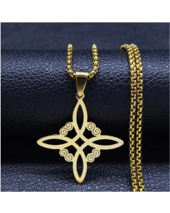 Casual Hollow Out Geometric Pendent Stainless Steel Necklace Colorza