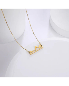Simple Style Mountain Stainless Steel Hollow Out Pendant Necklace Colorza