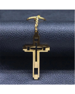 Hip-Hop Cross Hollow Out Pendant Stainless Steel Necklace Colorza