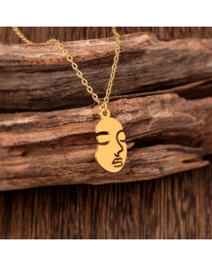 Casual Irregular Human Face Stainless Steel Pendant Necklace Colorza