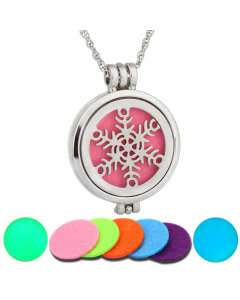 Classic Style Luminous Hollow Out Cross Tree Snowflake Stainless Steel Pendant Necklace Colorza