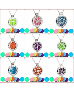 Classic Style Luminous Hollow Out Cross Tree Snowflake Stainless Steel Pendant Necklace Colorza