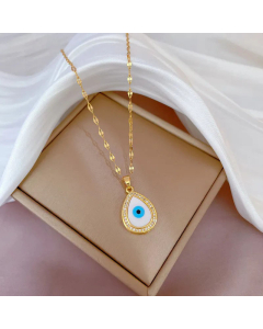 Fashion Geometric Pendant Stainless Steel Plating Artificial Micro Inlay Diamond Necklace