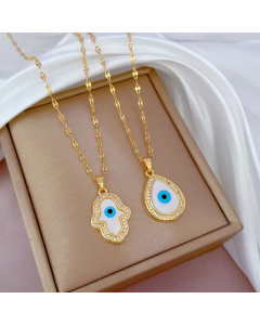 Fashion Geometric Pendant Stainless Steel Plating Artificial Micro Inlay Diamond Necklace
