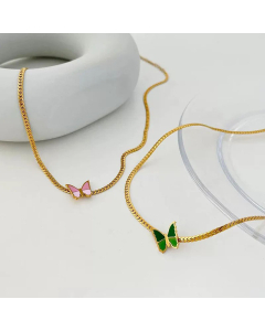 Sweet Butterfly Clavicle Chain Necklace Titanium Steel Necklace Colorza