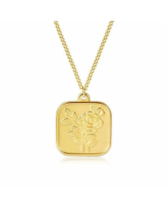 Fashion Gold Plated Artificial Pearls Geometric Titanium Steel Pendant Necklace
