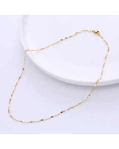 Vacation Geometric Stainless Steel Epoxy Chain Necklace-Gold Color-White