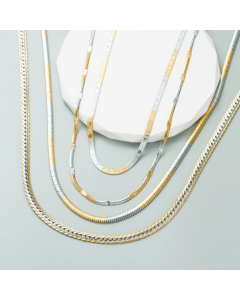 Fashion Snake Bones Chain Butterfly Titanium Steel Plating Necklace Colorza