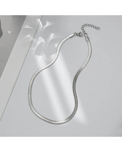 Plain Solid Color Curby Chain Titanium Steel Necklace Colorza