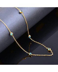 Simple Style Eye Stainless Steel Plating Necklace Colorza