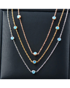 Simple Style Eye Stainless Steel Plating Necklace Colorza