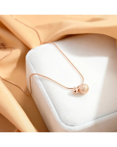 Minimalist Paper Plane Love Ball Pendant Flat Chain Titanium Steel Necklace Colorza