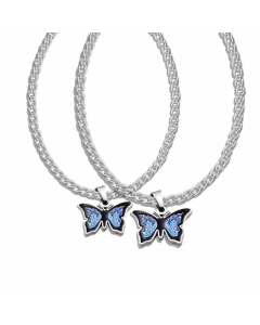 INS Style Butterfly Pendant Titanium Steel Enamel Couple Chain Necklace Colorza