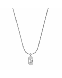 Fashion Hollow Out Number Pendant Titanium Steel Necklace Colorza-Steel Color-01